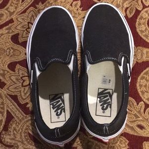 Women’s black slip on Vans. Like new